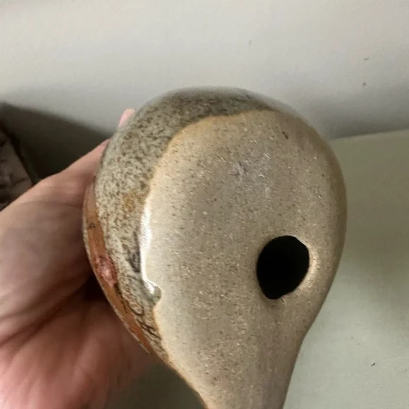 Tonala Mexican pottery bird hand painted - Picture 5 of 10